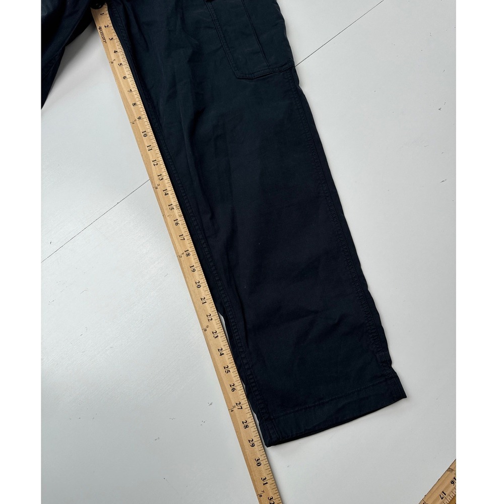 Uniqlo Mens Cargo Pants Black Cotton Stretch Straight Leg Utility Size L 33-36 - Picture 8 of 9